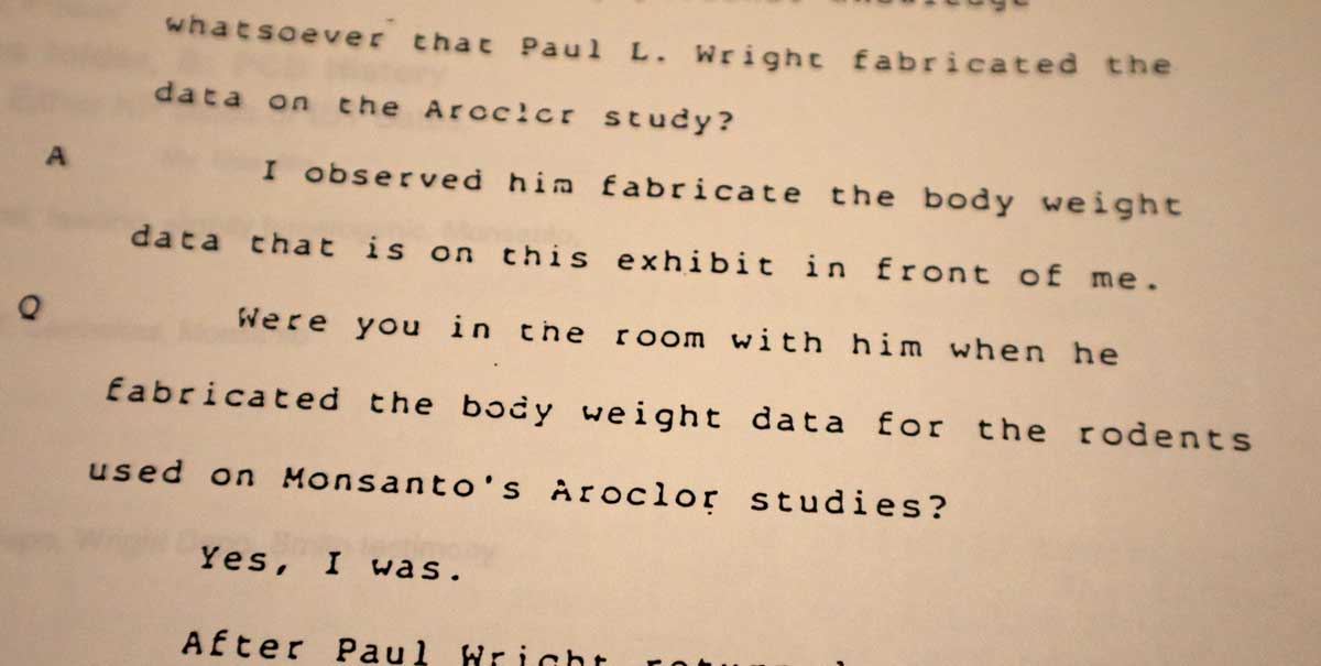 From the civil testimony of toxicologist Phillip S.Smith in a lawsuit against Monsanto for fraud in safety studies used for FDA and EPA certifications.